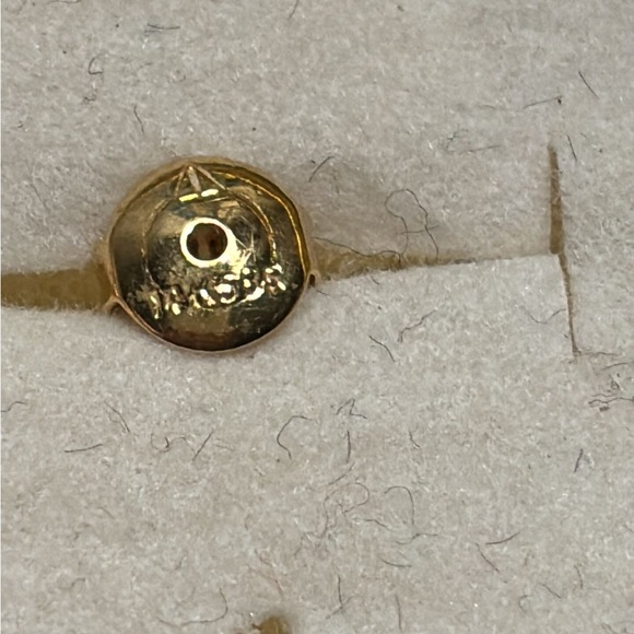 14k yellow gold dangle pearl earrings - Picture 5 of 5